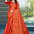 Orange brasso art silk saree with blouse