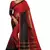 Red printed art silk saree with blouse