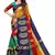 Multicolor printed art silk saree with blouse