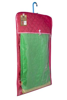 atorakushon Satin Pink Hanging Saree Cover Wardrobe Cloth organizer for Storage Rack Garment Storage Bags Pack of 12 3