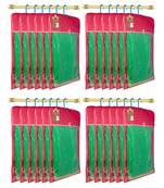 atorakushon Satin Pink Hanging Saree Cover Wardrobe Cloth organizer for Storage Rack Garment Storage Bags Pack of 24