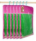 atorakushon Satin Purple Hanging Saree Cover Wardrobe Cloth organizer for Storage Rack Garment Storage Bags Pack of 6