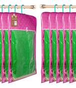 atorakushon Satin Purple Hanging Saree Cover Wardrobe Cloth organizer for Storage Rack Garment Storage Bags Pack of 12