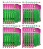 atorakushon Satin Purple Hanging Saree Cover Wardrobe Cloth organizer for Storage Rack Garment Storage Bags Pack of 24
