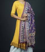Purple Banarasi Cotton Silk Bandhej Meena Dupatta