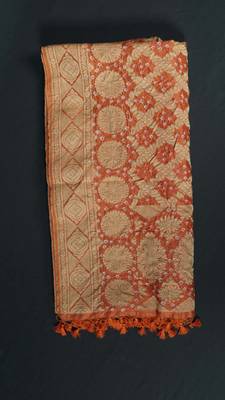 Orange Banarasi Cotton Silk bandhej Dupatta 5