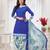 Women's blue color crepe printed unstitched salwar suit material