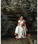White jacquard Border Saree With Seprate Blouse