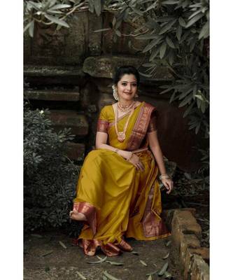 Mustrad jacquard Border Saree With Seprate Blouse 1
