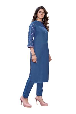 Blue printed cotton ethnic-kurtis 3