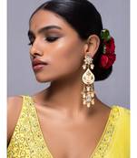 Brass kundan Blue Earrings