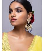 Deluxe White And Blue Dangle Earrings