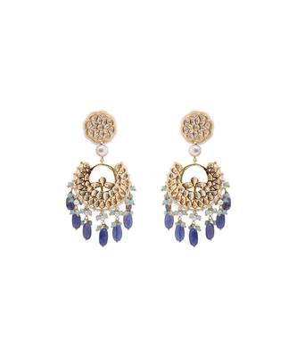 Deluxe White And Blue Dangle Earrings 2