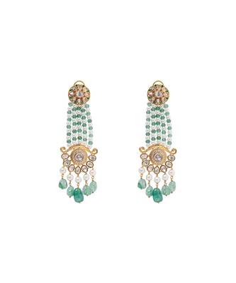 Deluxe White And Green Dangle Earrings 2