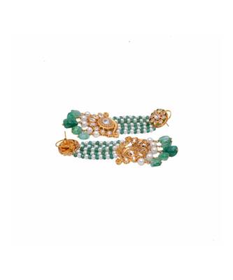 Deluxe White And Green Dangle Earrings 3
