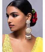 Brass kundan Blue Earrings