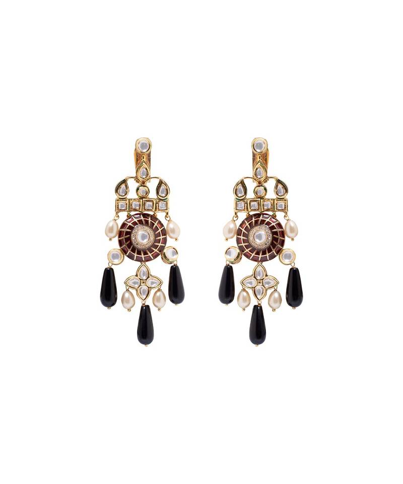 Gorgeous Red And Black Drop Earrings