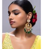 Elegant Red And Green Dangle Earrings