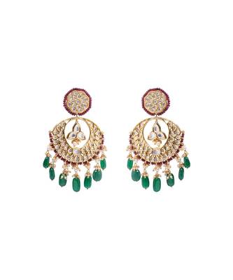 Elegant Red And Green Dangle Earrings 2
