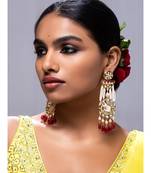 Bespoke White And Red Drop Earrings