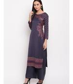Grey Liva unstitched acrylic wool blend dress material