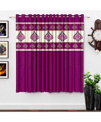 A Wine Printed Polyester Punching Window Curtain 1