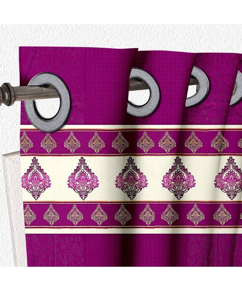 A Wine Printed Polyester Punching Window Curtain
