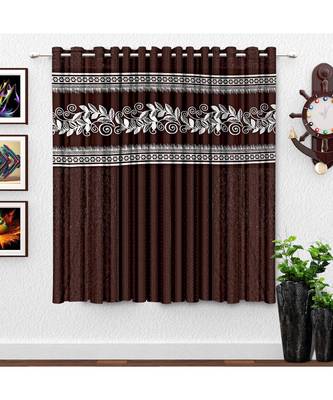 A Brown Printed Polyester Punching Window Curtain 1