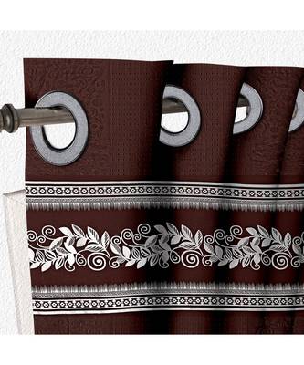 A Brown Printed Polyester Punching Window Curtain 2