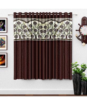 A Brown Printed Polyester Punching Window Curtain 1