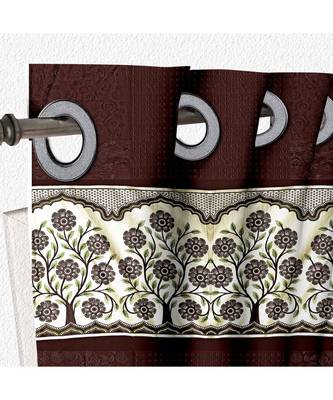 A Brown Printed Polyester Punching Window Curtain 2