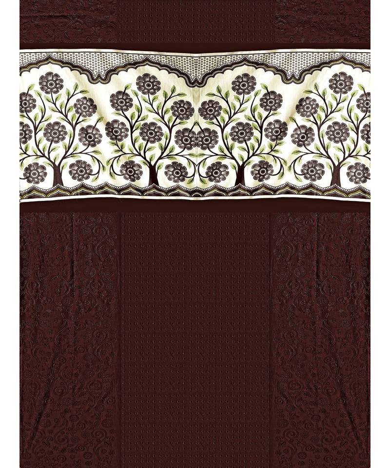 A Brown Printed Polyester Punching Window Curtain