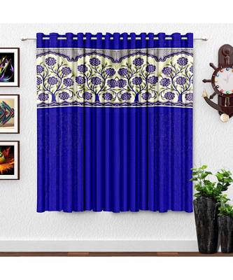 A Blue Printed Polyester Punching Window Curtain 1