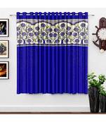 A Blue Printed Polyester Punching Window Curtain