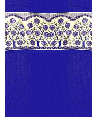 A Blue Printed Polyester Punching Window Curtain 3
