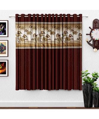 A Brown Printed Polyester Punching Window Curtain 1
