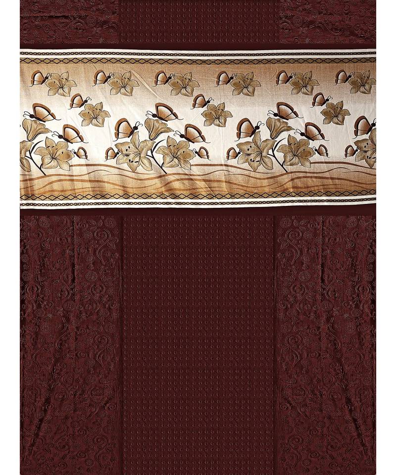 A Brown Printed Polyester Punching Window Curtain