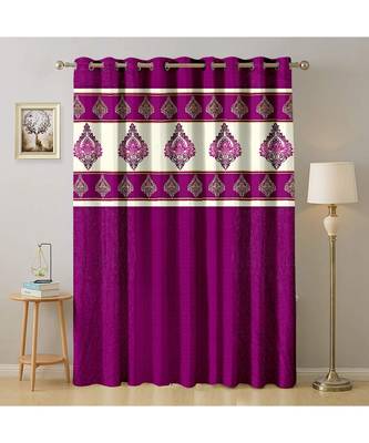 A Wine Printed Polyester Punching Window Curtain 1