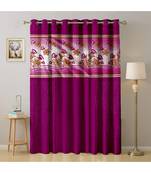 A Wine Printed Polyester Punching Window Curtain