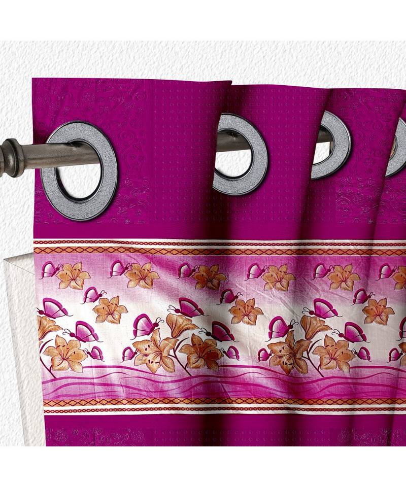 A Wine Printed Polyester Punching Window Curtain