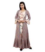 Multicolor printed cotton long-kurtis