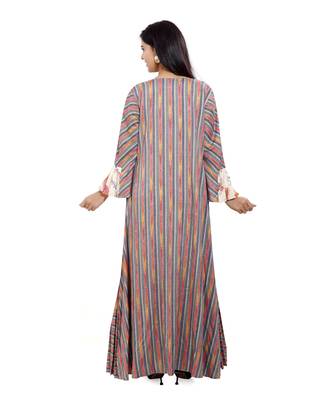 Multicolor printed cotton long-kurtis 3