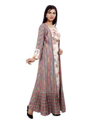 Multicolor printed cotton long-kurtis 5