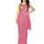 Dark pink plain satin saree with blouse