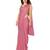 Dark pink plain satin saree with blouse