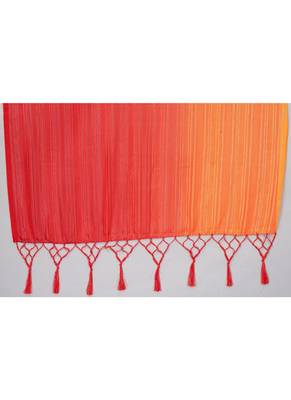 Red woven silk saree with blouse 5