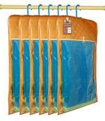 atorakushon Satin Gold Hanging Saree Cover Wardrobe Cloth organizer for Storage Rack Garment Storage Bags Pack of 6