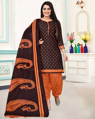 Brown paisley cotton salwar 1