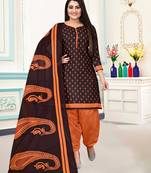 Brown paisley cotton salwar
