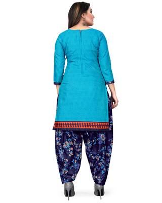 Blue geometric print cotton salwar 2